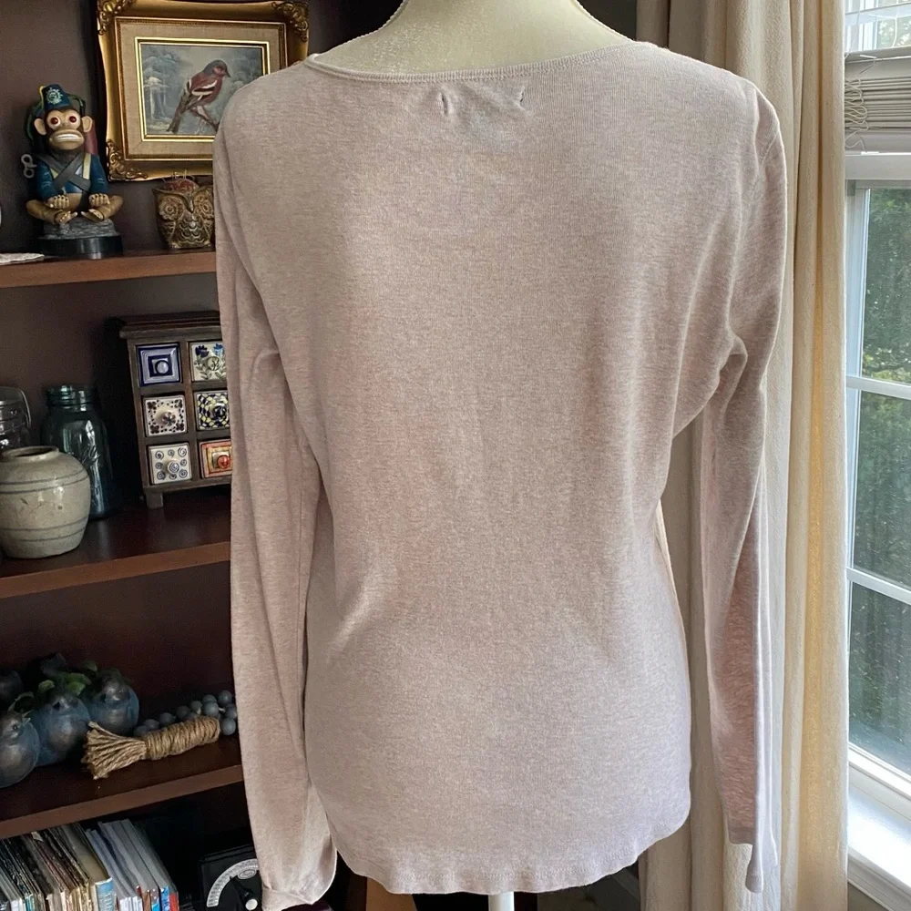 Chaps Boho Flower Embroidered Top - Picture 4 of 7